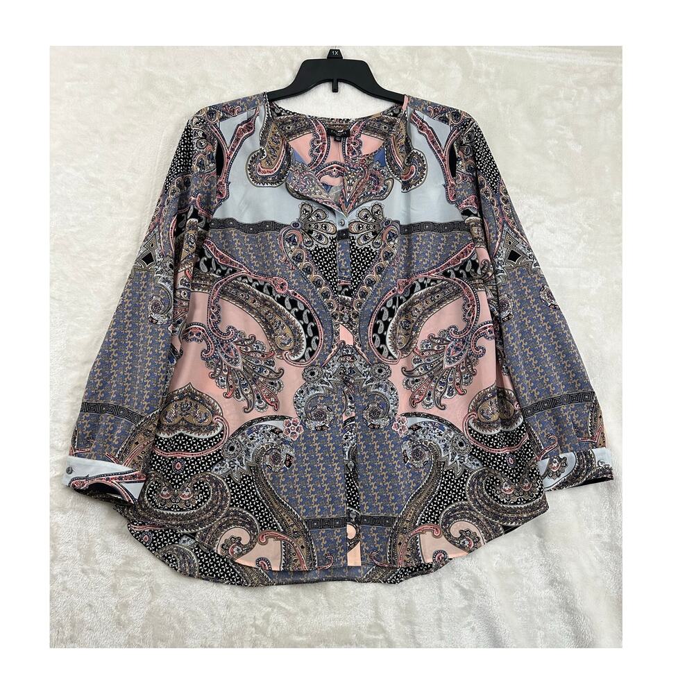 NWOT Talbots Classy Button Top 2X Festival Mature Office